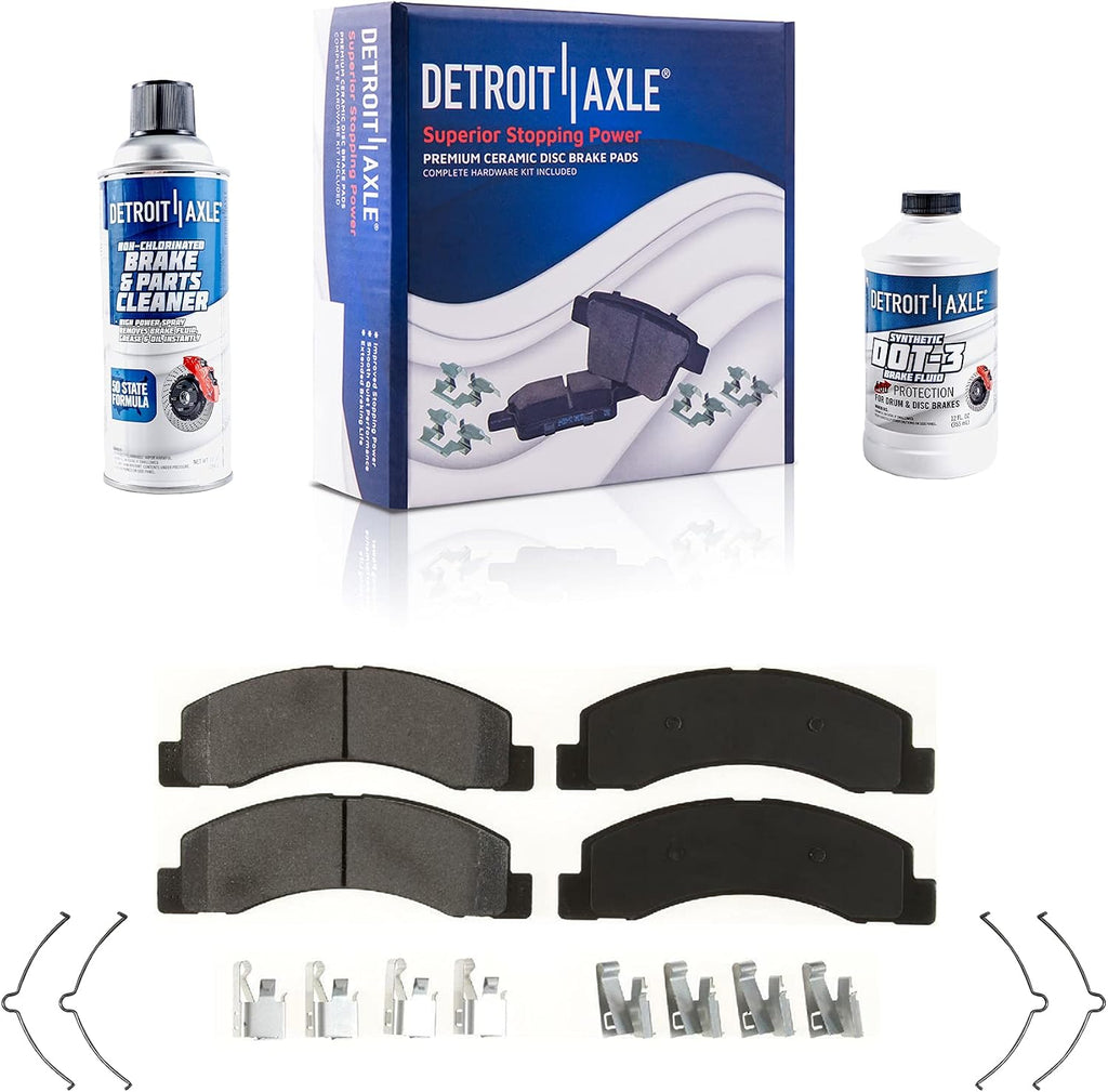 Detroit Axle - 4WD Front Brake Kit for 00-05 Ford Excursion, 99-04 F-250 F-350 Super Duty, 13.03 inch Disc Brake Rotors Ceramic Brake Pads Brake Calipers 1999 2000 2001 2002 2003 2004 2005 Replacement