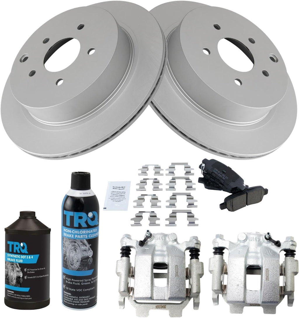 TRQ Rear Brake Pad & Rotor Kit Compatible with 2011-2018 INFINITI 2009-2020 Nissan