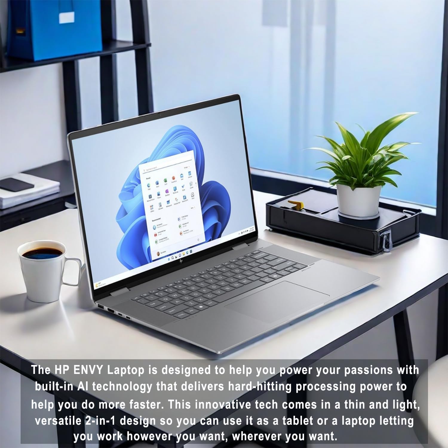 HP Envy x360 16' 2K WUXGA Touchscreen 2-in-1 Laptop, AMD Ryzen 5 8640HS Processor, 8GB RAM 2TB SSD, Backlit Keyboard, Wi-Fi 6E, Bluetooth, HDMI, Webcam, Windows 11 Home, Silver