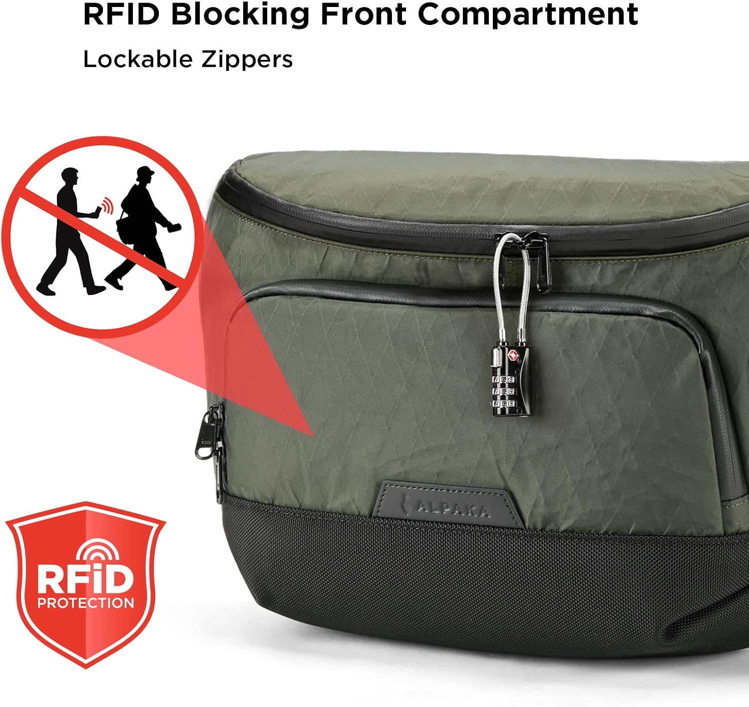ALPAKA Bravo Sling Max, 8L RFID-Blocking Sling Laptop Bag for Men with Maglockz Buckle, Lockable Zips & External USB Port
