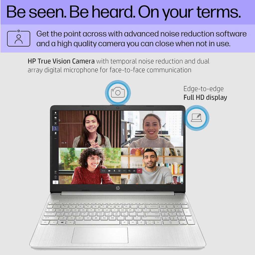 HP 15 Laptop (15.6' FHD Anti-glare, Intel Core i5 Processor, 8GB RAM, 256GB SSD) for Business, Student, Home, 10-Hr Long Battery Life, Type-C, HDMI, Numpad, Webcam, Wi-Fi, Windows 11 Home, Silver