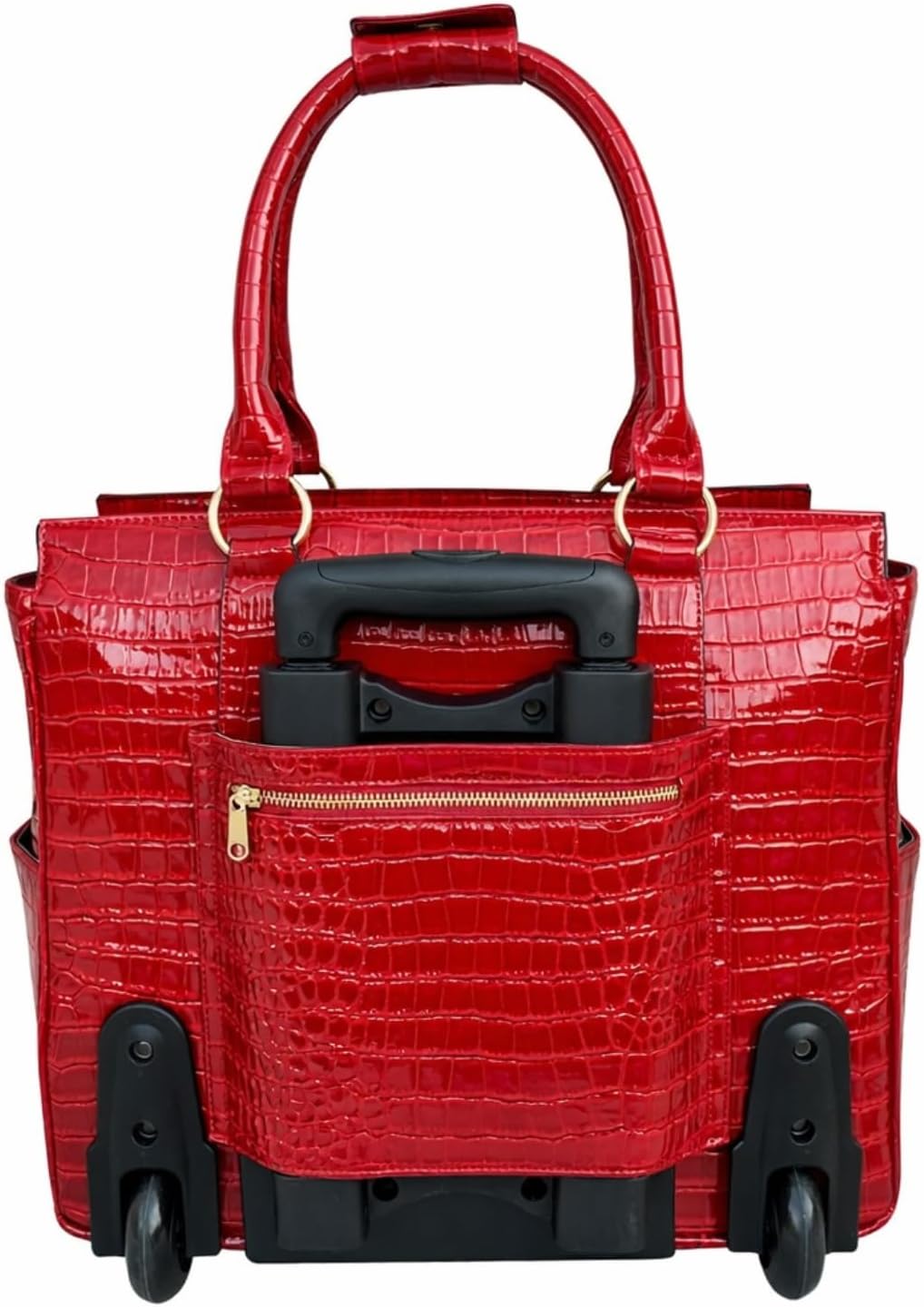 JKM & Company Rolling Laptop Bag for Women | Designer Wheeled Briefcase | Fits 13-17' Laptops | Office Travel Computer Case