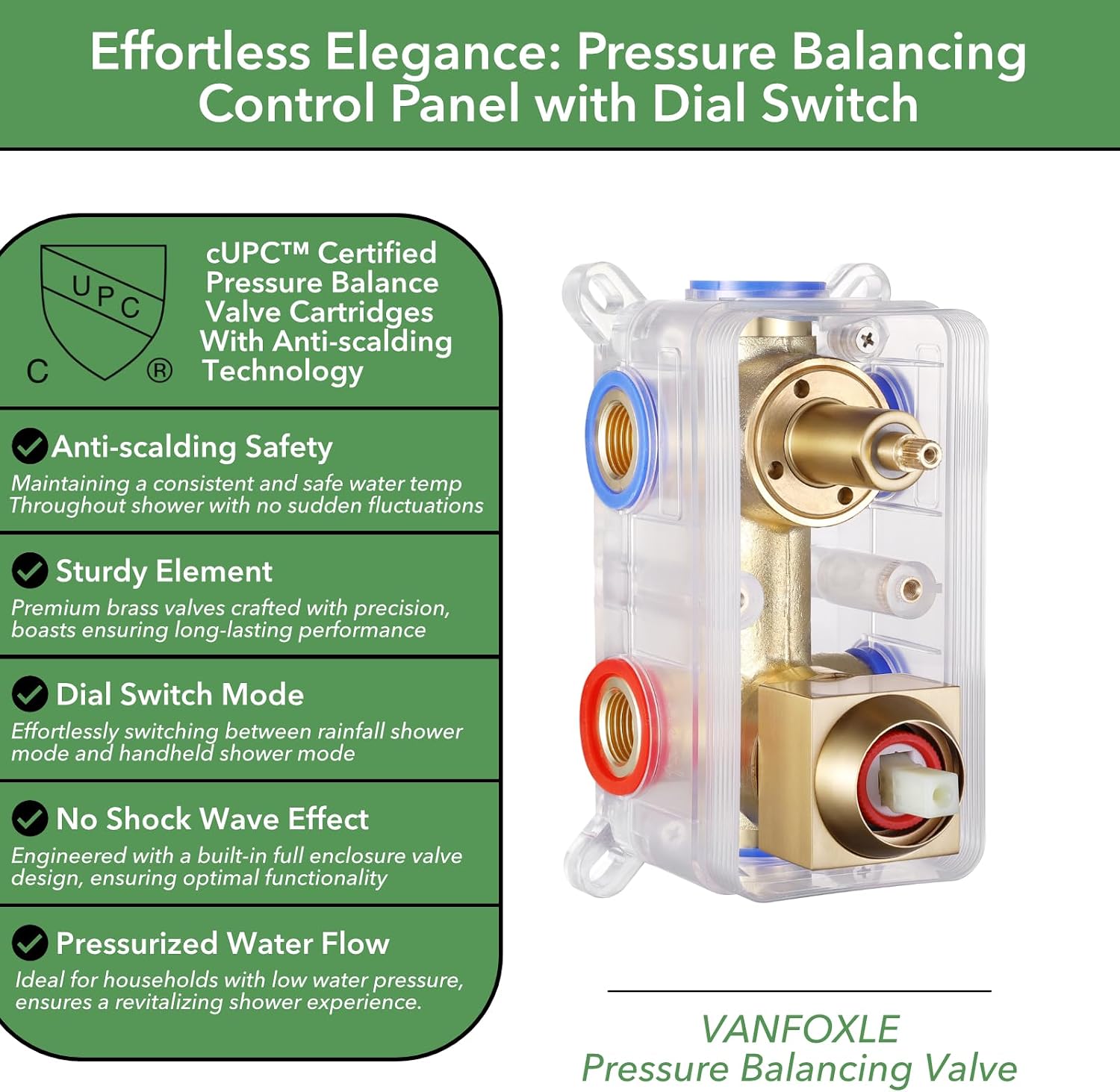 VANFOXLE Shower Faucet Set Brushed Gold Shower System, Four Modes Shower Faucet with 2 in 1 Handheld, Ceiling Mount 12 Inch Shower Head with 14 * 7 Inch Shoulder-Mounted Shower Massager
