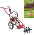 63CC Gas Powered Tiller Cultivator, 4-Stroke Hand Push Micro Cultivator Lawn Mower, 3-in-1 Mowing Tilling Trenching Machine for Farms Parks Lawns Gardens Courtyards (63CC 4-Stroke)