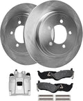 Detroit Axle - Rear Brake Kit for 06-10 Ford Explorer Sport Trac Mercury Mountaineer, Disc Brake Rotors Ceramic Brake Pads Brake Caliper 2006 2007 2008 2009 2010 Replacement