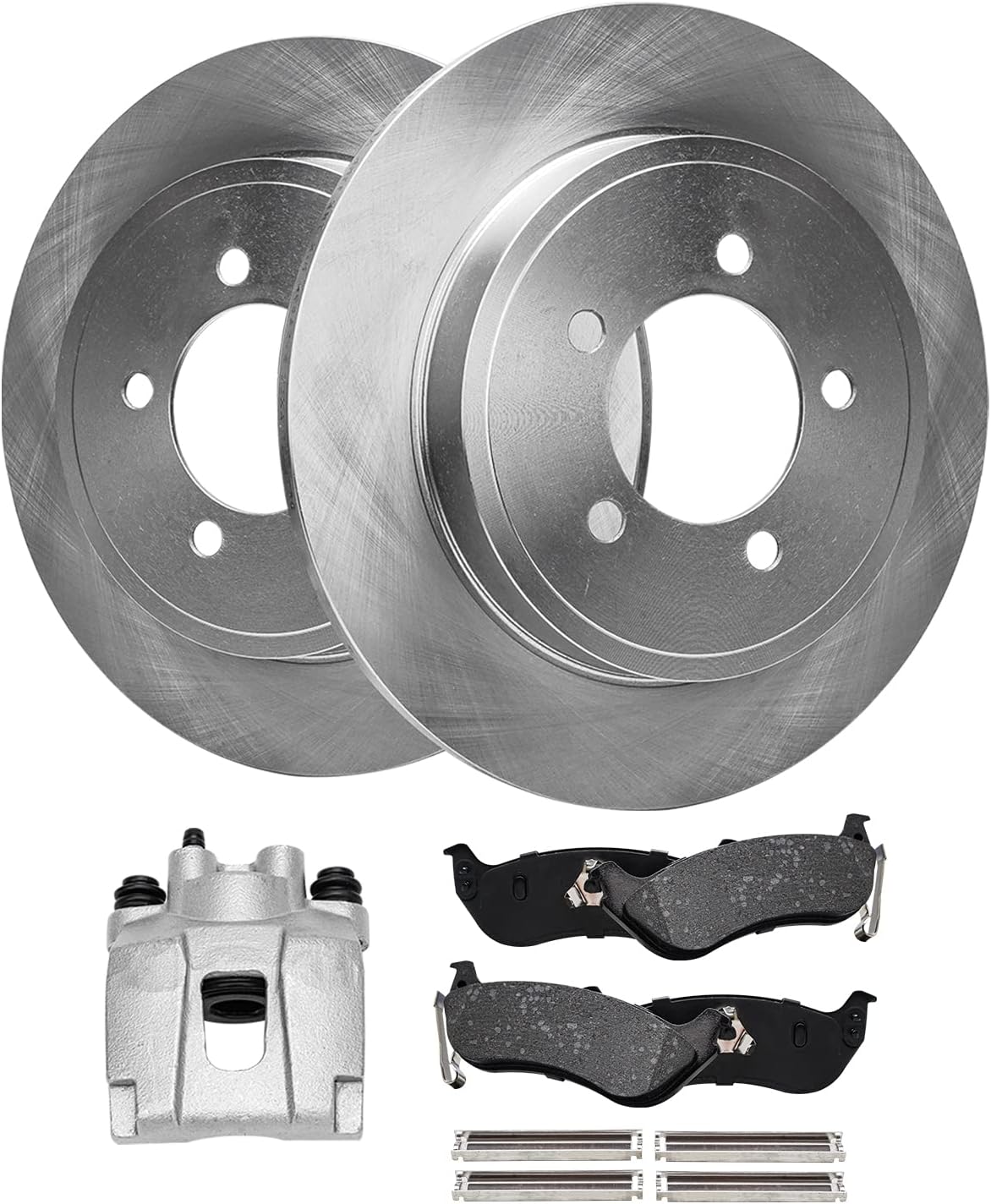 Detroit Axle - Rear Brake Kit for 06-10 Ford Explorer Sport Trac Mercury Mountaineer, Disc Brake Rotors Ceramic Brake Pads Brake Caliper 2006 2007 2008 2009 2010 Replacement