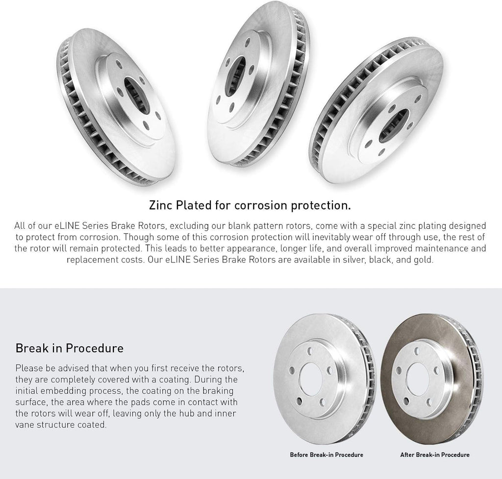 R1 Concepts Rear Brake Kit Fits 2002-2022 Nissan Altima; 2011-2017 Nissan Juke; 2004-2008 Nissan Maxima; 2007-2019 Nissan Sentra| Ceramic Brake Pads and Blank Brake Rotors| 11.5' Rear