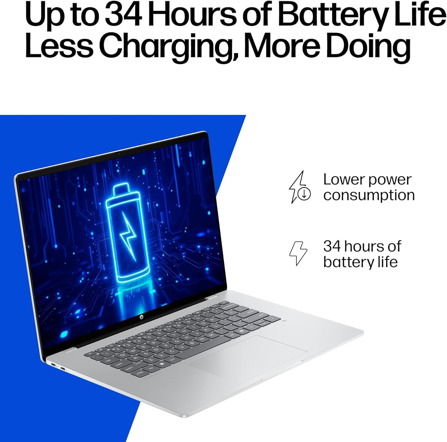 HP OmniBook 5 16-inch AI Laptop, 2K OLED Touchscreen, Snapdragon X Plus X1P-42-100, 16GB RAM, 1TB SSD, 34Hr Battery, Copilot+ PC, w/Stylus Pen