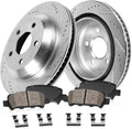 Callahan Brake Parts Rear Brake Kit For Acura MDX 2007-13 |ZDX 2010-13 |Honda Odyssey 2011-17 |Pilot 2009-11 - Drilled & Slotted Disc Rotors with Ceramic Brake Pads + Hardware, EBYK015444