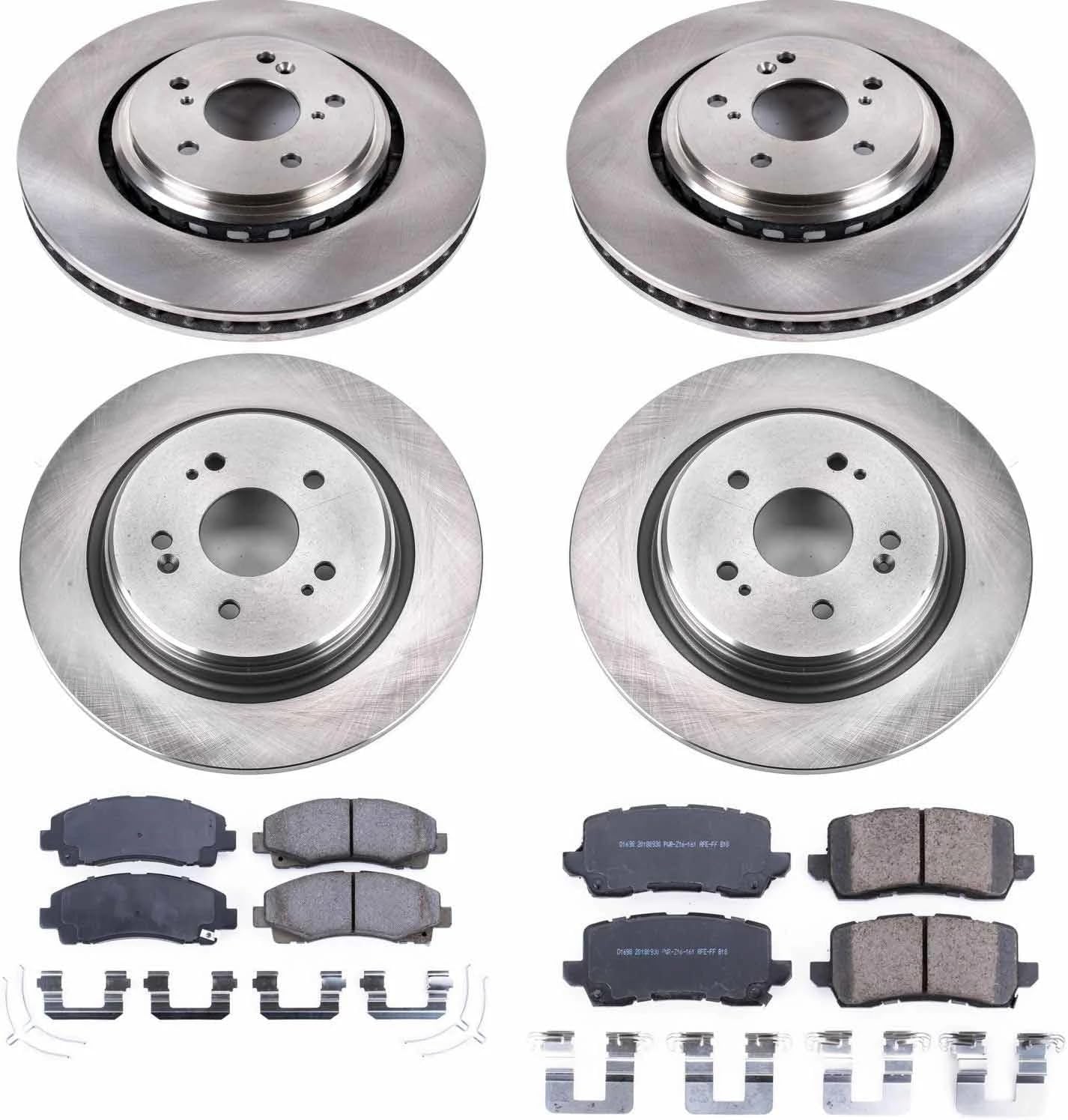 PowerStop Front and Rear Brake Kit for Acura TLX 2015-20 - Z17 Ceramic Brake Pads & Disc Rotors Replacement, KOE7284