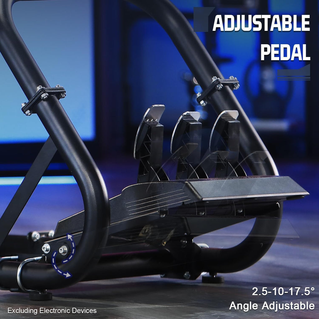 Marada 50mm Stable Round Tube Sim Racing Rig Racing Simulator Cockpit with Red Seat Fit for Logitech G29 G920 G923, for Thrustmaster T300RS, for Fanatec, for Moza, No Steering Wheel, Pedal, Handbrake