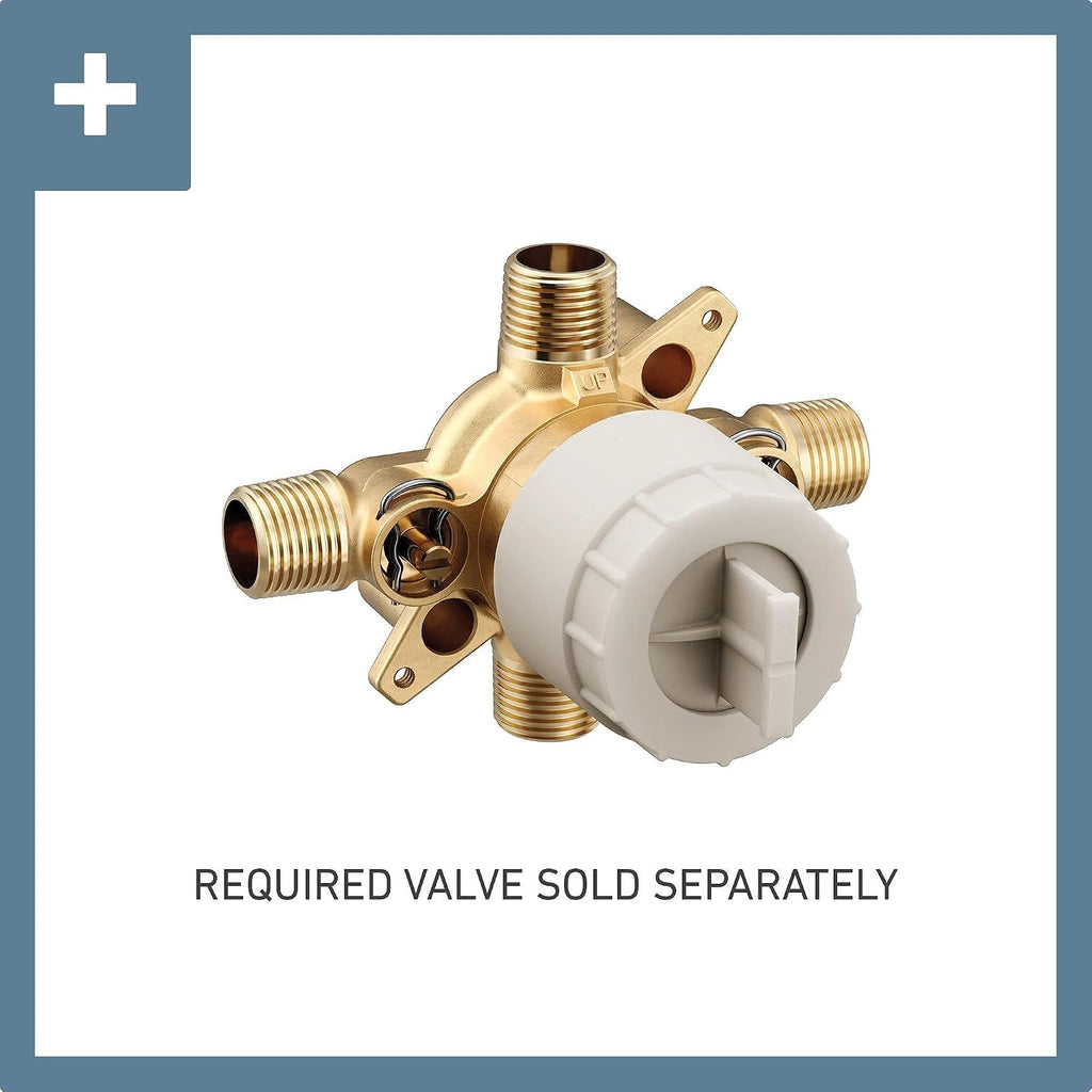 Moen UT3693BG Voss Collection M-CORE 3-Series 1-Handle Tub and Shower Trim Kit, Gold Shower Head and Single Lever Handle and Traditional Bathtub Spout, Shower Systems, Valve Required, Brushed Gold
