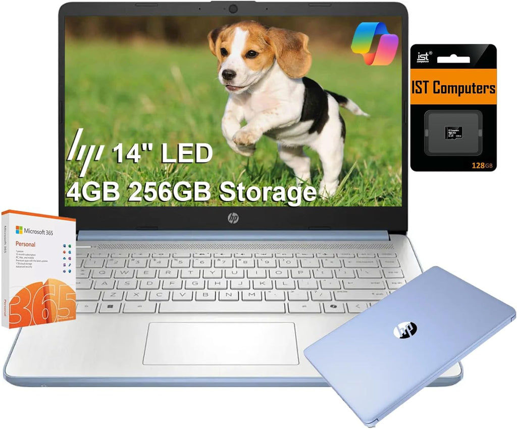 HP Stream 14' HD Laptop for Student & Home (14' LED, 1-Year Office 365, Intel 4-Core N150 (>N4120), 4GB RAM, 64 GB eMMC, 11-Hr Long Battery Life, Fast Charge, Webcam, Win 11 S