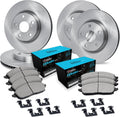 R1 Concepts Front and Rear Brake Kit Fits 2007-2018 BMW X5; 2011-2019 BMW X6| Ceramic Pads, Blank Rotors| Hardware| 13.1' Front & 12.6' Rear