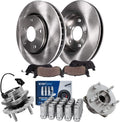 Detroit Axle - Front Brake Kit for Chevrolet Malibu Saturn Aura Pontiac G6, Disc Brake Rotors Ceramic Brake Pads Wheel Bearing Hubs Wheel Lug Nuts Replacement: 11.65'' inch Front Rotor