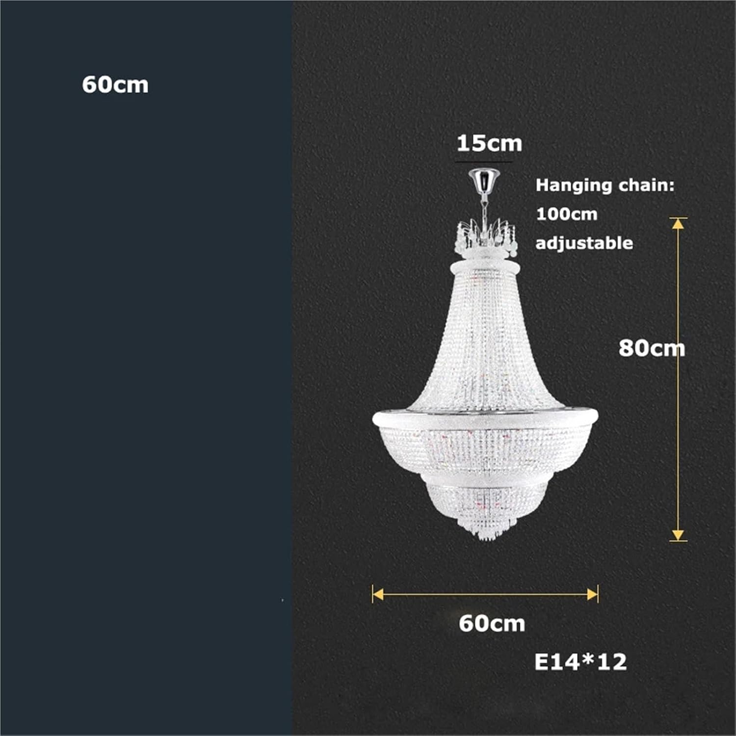 Dimmable LED K9 Crystal Gold Silver Chandelier Lighting Hanging Light Suspension Luminaire Lampen for Living Room Staircase,Dining Light Fixtures