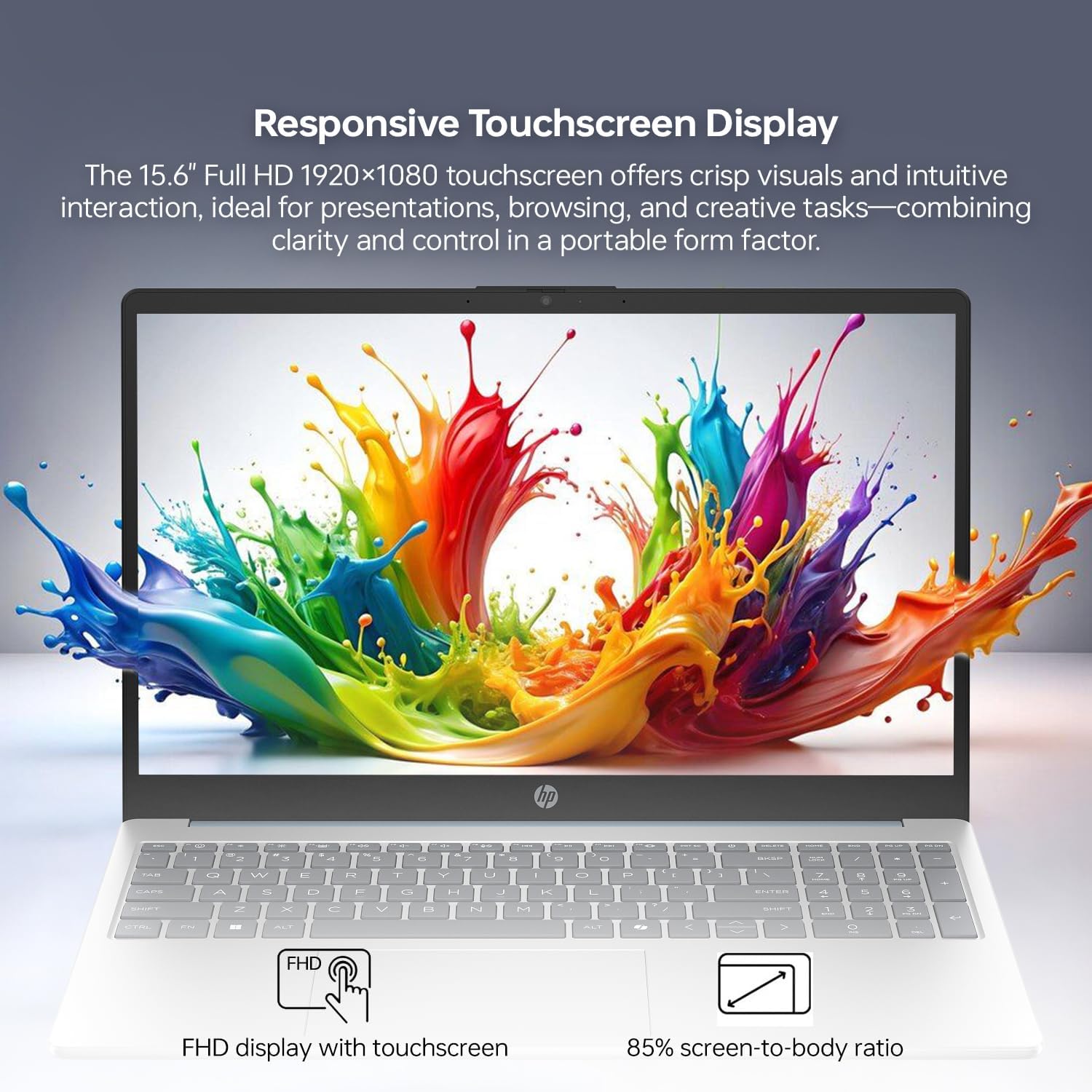 HP Essential 15.6' FHD Touchscreen Laptop, Intel Core Ultra 5 225U, 16GB DDR5 RAM, 2TB SSD, Wi-Fi 6, Windows 11 Home, Backlit Keyboard, Webcam, Copilot AI Ready, Blue, Bundle with PCO Laptop Cooler