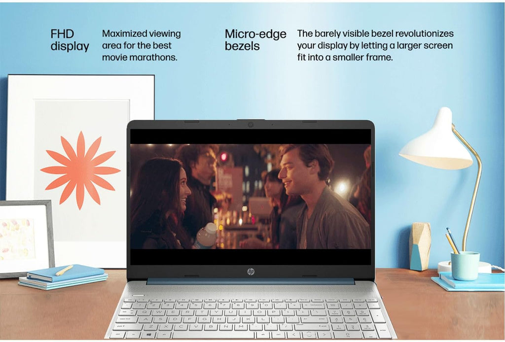 HP 15.6' HD Laptop • Intel 4-Core Processor • 128GB PCIe SSD • Intel Integrated • Fast Charge • 7.5H Battery • SD Card Reader • Wi-Fi 6 • Win 11 • for Multitasking Work & Study