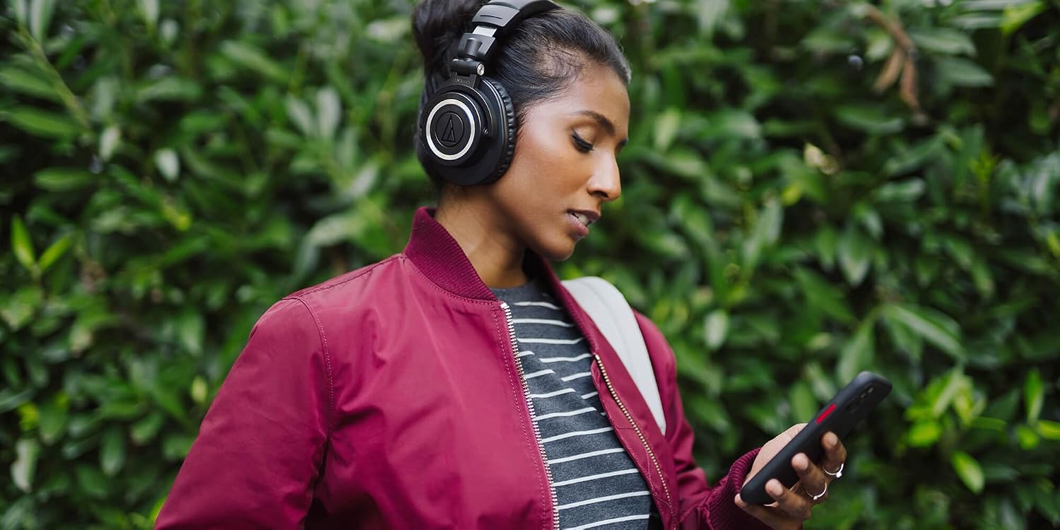 Audio Technica ATH-M50XBT2 Black Total Wireless On-Ear Headphones with 3 Year Amber Protection Plan (2021)