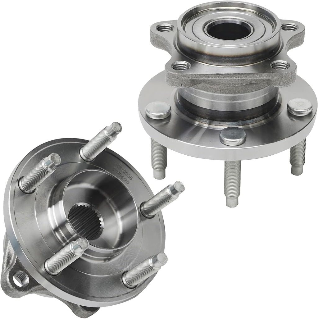 Detroit Axle - Rear Brake Kit for AWD 07-10 Ford Edge Lincoln MKX Disc Brake Rotors Ceramic Brakes Pads Replacement 2007 2008 2009 2010 Wheel Bearing Hubs: 11.89'' inch Rotor