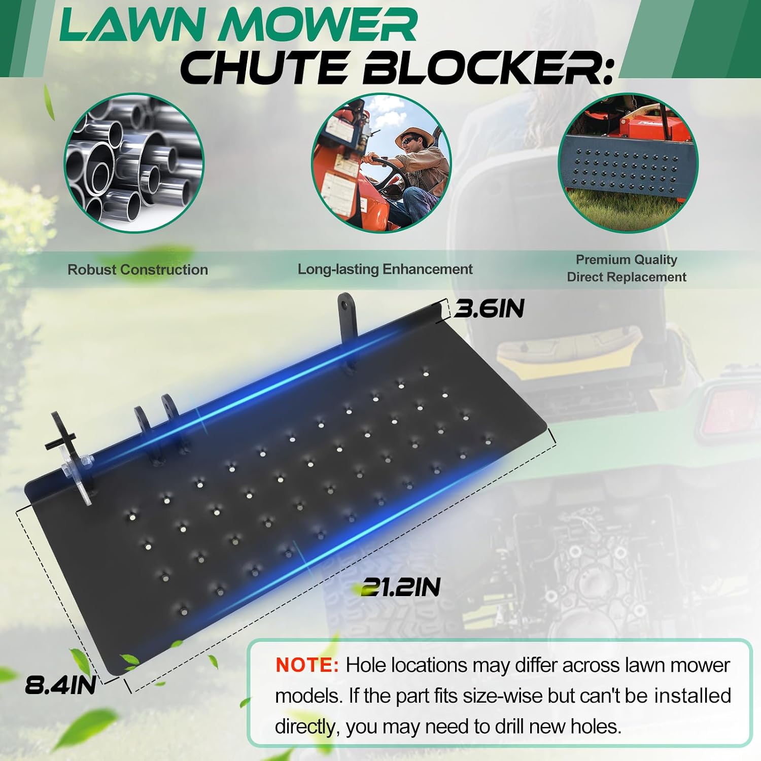 ACS6000B Advanced Chute System Compatible with Bad Boy Mowers, 54' / 60' / 61' / 72', Chute Blocker Replace Part Number 088-6000-00, 088600000
