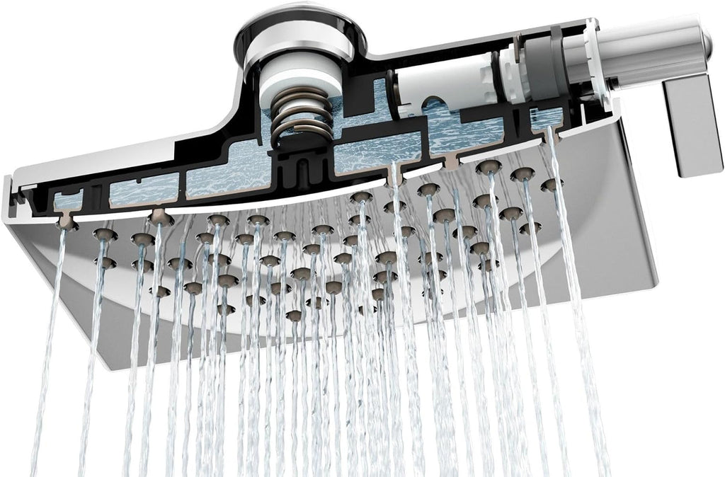 Moen S6345EP Velocity Eco-Performance Two-Function 8-1/2' Diameter Spray Rainshower Showerhead, Chrome