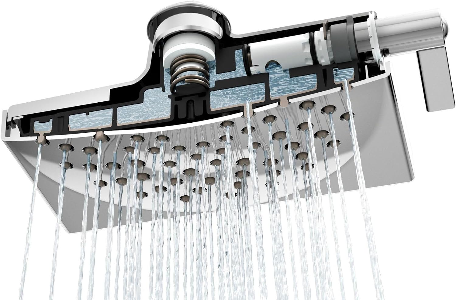 Moen S6345EP Velocity Eco-Performance Two-Function 8-1/2' Diameter Spray Rainshower Showerhead, Chrome