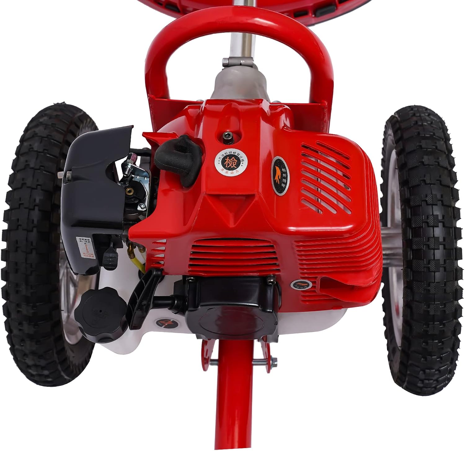 2 Stroke Lawn Mower Gas Powered, 49cc Gas Powered Hand Push, 7000r/min Lawn Mower Walk Behind Brush Cutterm for Home Garden Yard