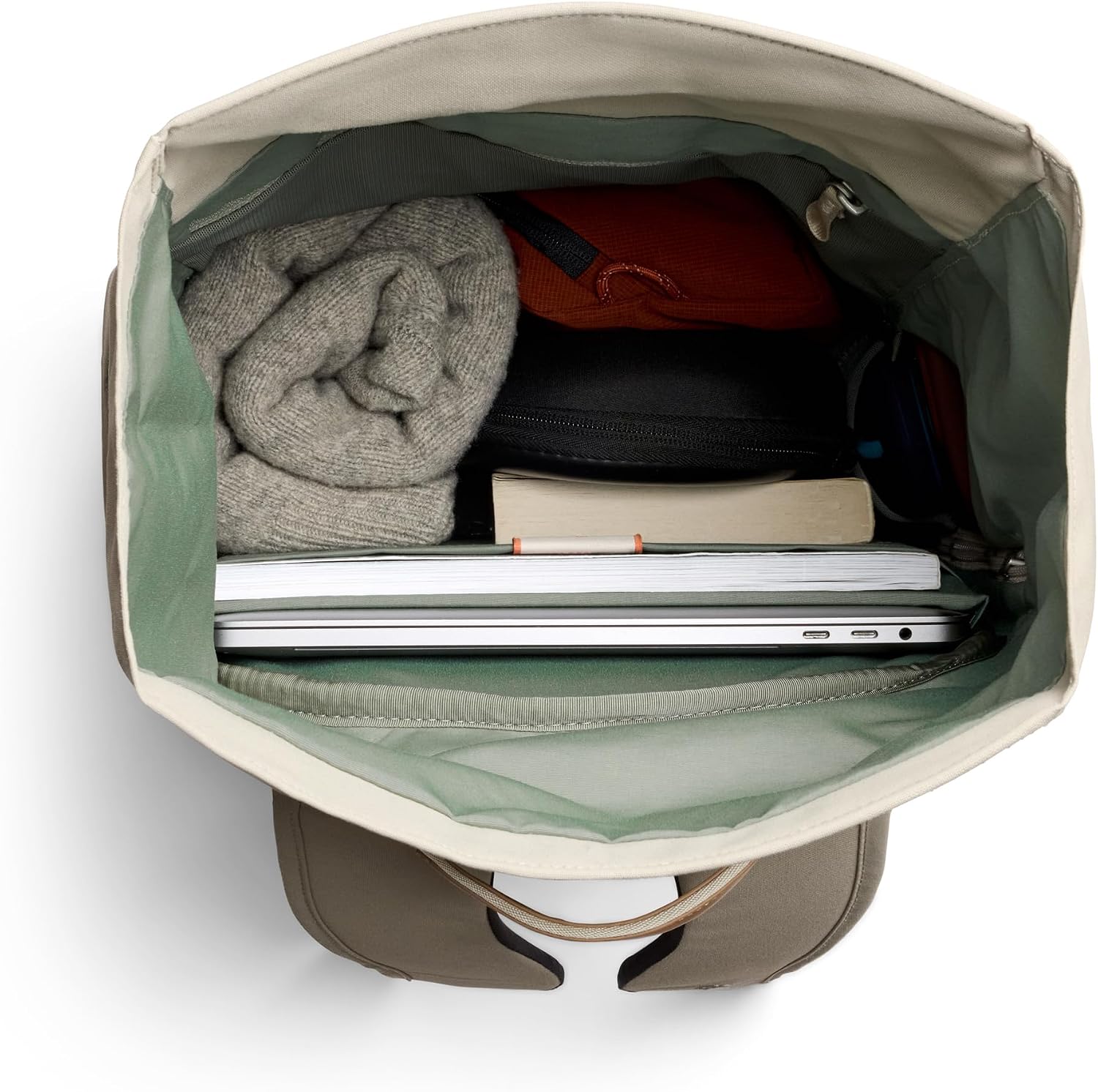 Bellroy Classic Rolltop (commuter backpack with 16' laptop sleeve, luggage pass-through, and two access points) - Tahini
