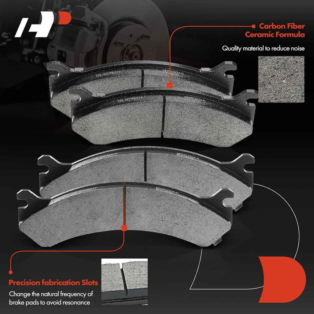 A-Premium Front and Rear Vented Disc Brake Rotors + Ceramic Pads Kit Compatible with Select Chevy and GMC Models - Silverado 2500 HD, Suburban 2500, Avalanche 2500, Sierra 2500, Yukon XL 2500