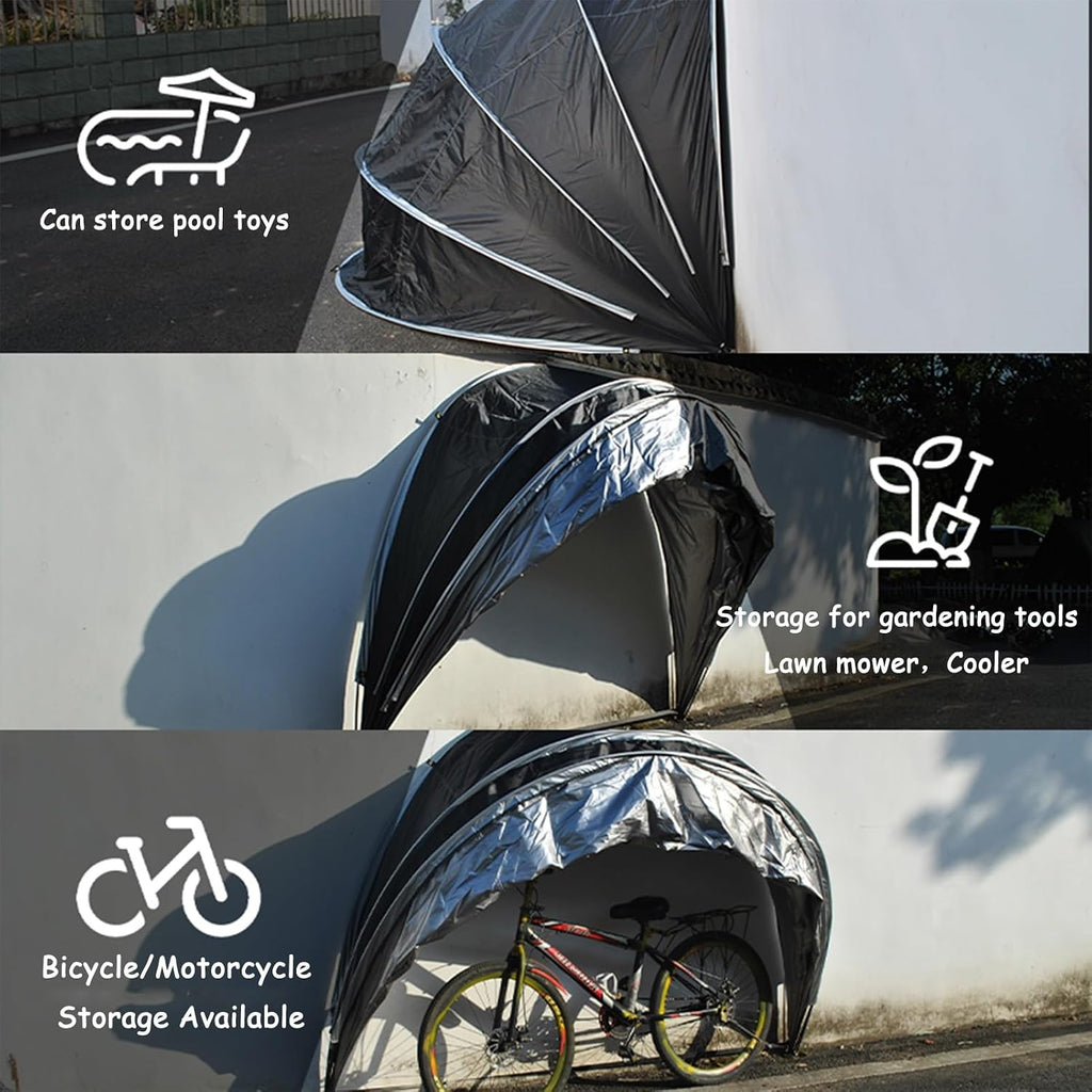 Bike Cover Waterproof Outdoor Waterproof Oxford Fabric Storage Tent For 2 Bikes for Motorcycle,Garden Tools,Toys,Lawn Mower(D)