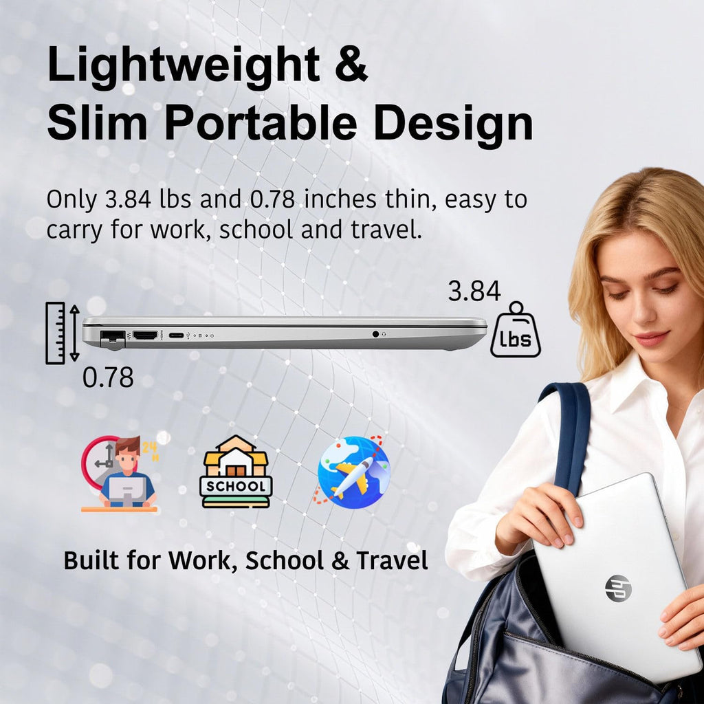 HP New 15.6' FHD Laptop Computer | Intel High-Performance CPU | 16GB RAM | 1TB SSD | Wi-Fi 6 & HD Webcam | Long Battery Life | Windows 11 Pro | Portable Notebook for Study, Work, Entertainment