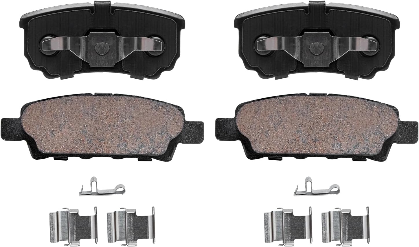 Detroit Axle - Rear Brake Calipers w/Bracket Ceramic Brake Pads Replacement for 200 Patriot Compass Avenger Sebring Caliber Lancer - 4pc Set