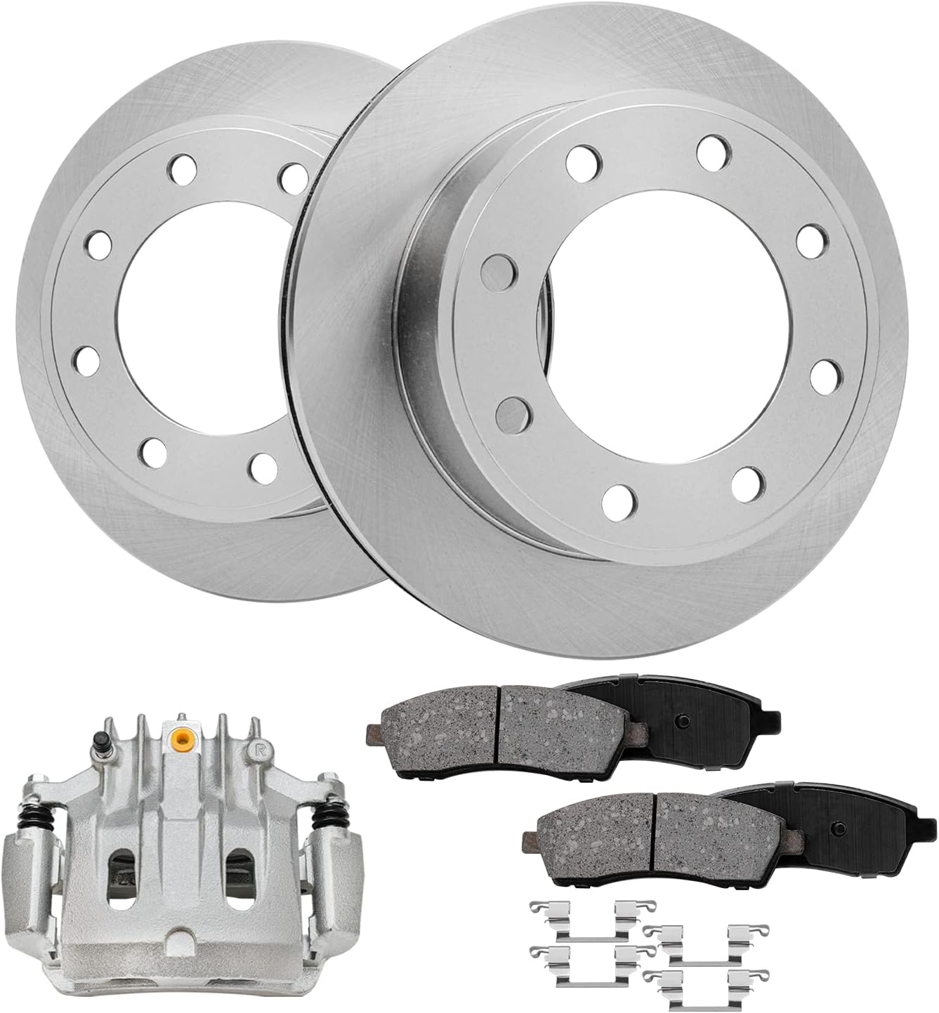 Detroit Axle - Rear Brake Kit for 00-04 Ford F-250 Super Duty F-350, 00-05 Excursion, Disc Brake Rotors Ceramic Brake Pads Brake Caliper 2000 2001 2002 2003 2004 2005 Replacement