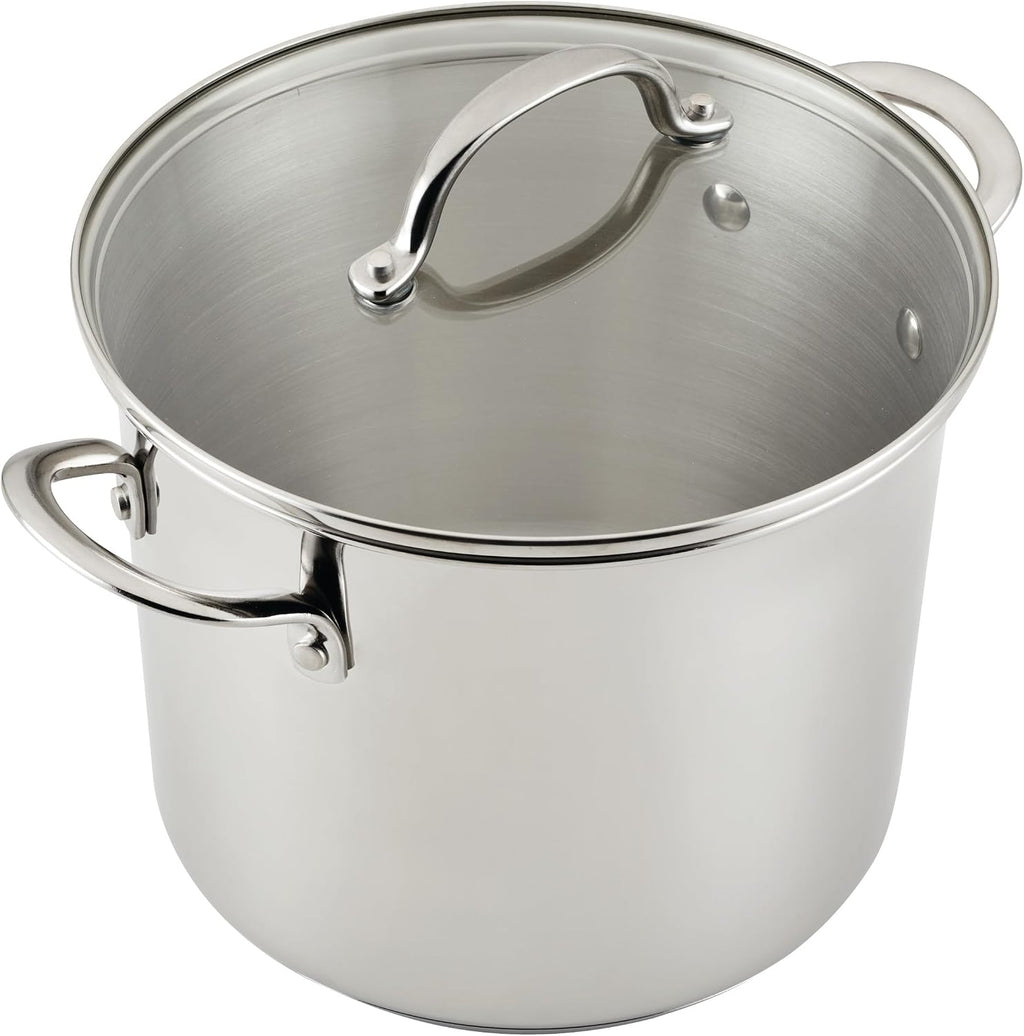 Farberware Millennium Stainless Steel Pots and Pans Set, 10-Piece Induction Cookware Set, Silver