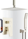 SunCleanse Rainfall Shower Faucet Set Brushed Nickel Shower Combo Set for Bathroom with High Pressure 10 inch Shower Head with Handheld Shower Valves Shower Head and Handheld Ceiling Mounted