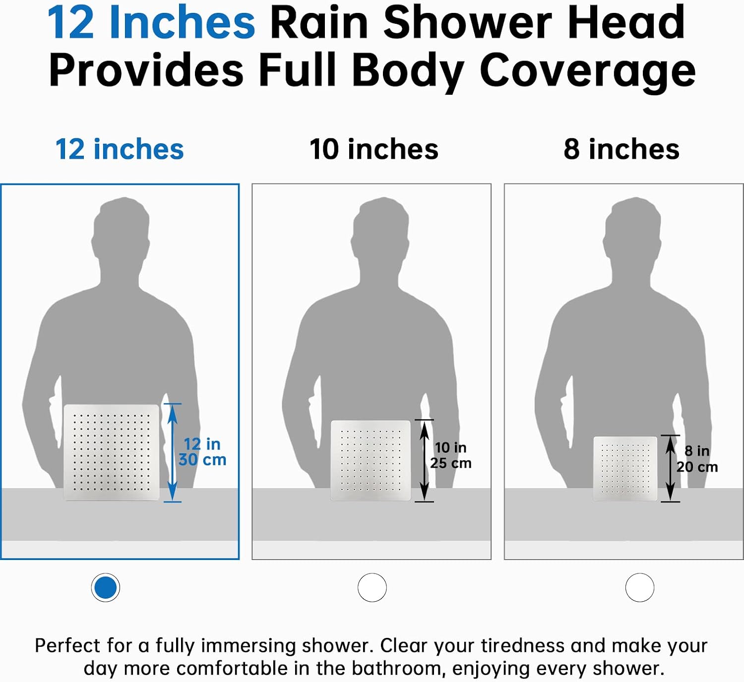 G-Promise All Metal 12 Inches Rainfall Shower Head with Handheld Spray Combo, 3 Settings Diverter, Adjustable Extension Arm with Lock Joints, 71 Inches Stainless Steel Hose (Brushed Nickel)