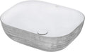 Ruvati 20 x 16 inch Bathroom Vessel Sink Silver Decorative Art Above Vanity Counter White Ceramic Vessel Sink - RVB2016WS | Rectangle Sink, Small Vessel Sinks, Bathroom Sink Countertop