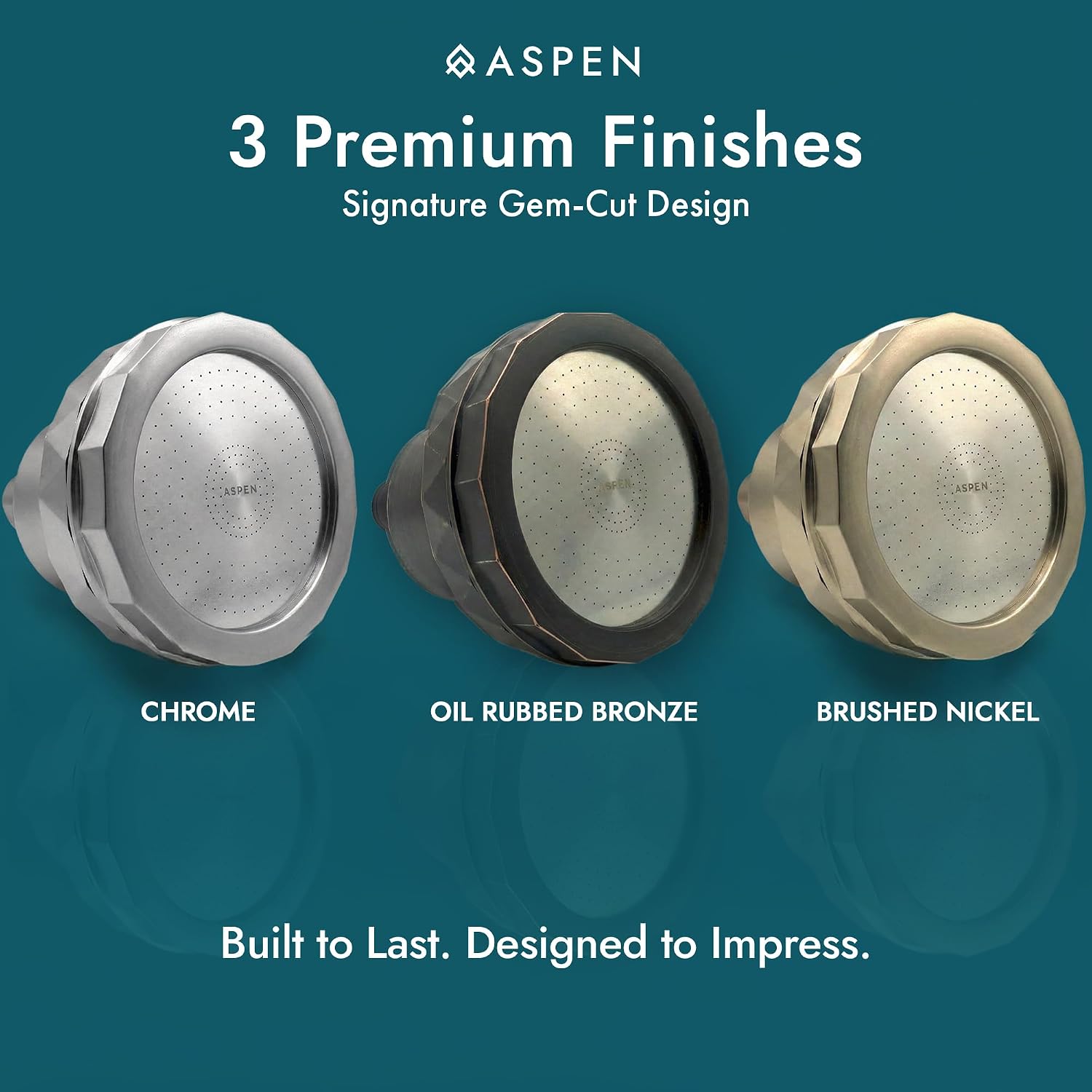 Aspen Filtered Shower Head for Healthy Hair & Skin | Removes Chlorine, Hard Water & Heavy Metals | High Pressure Shower Head with Filter | Water Softener | KDF-55