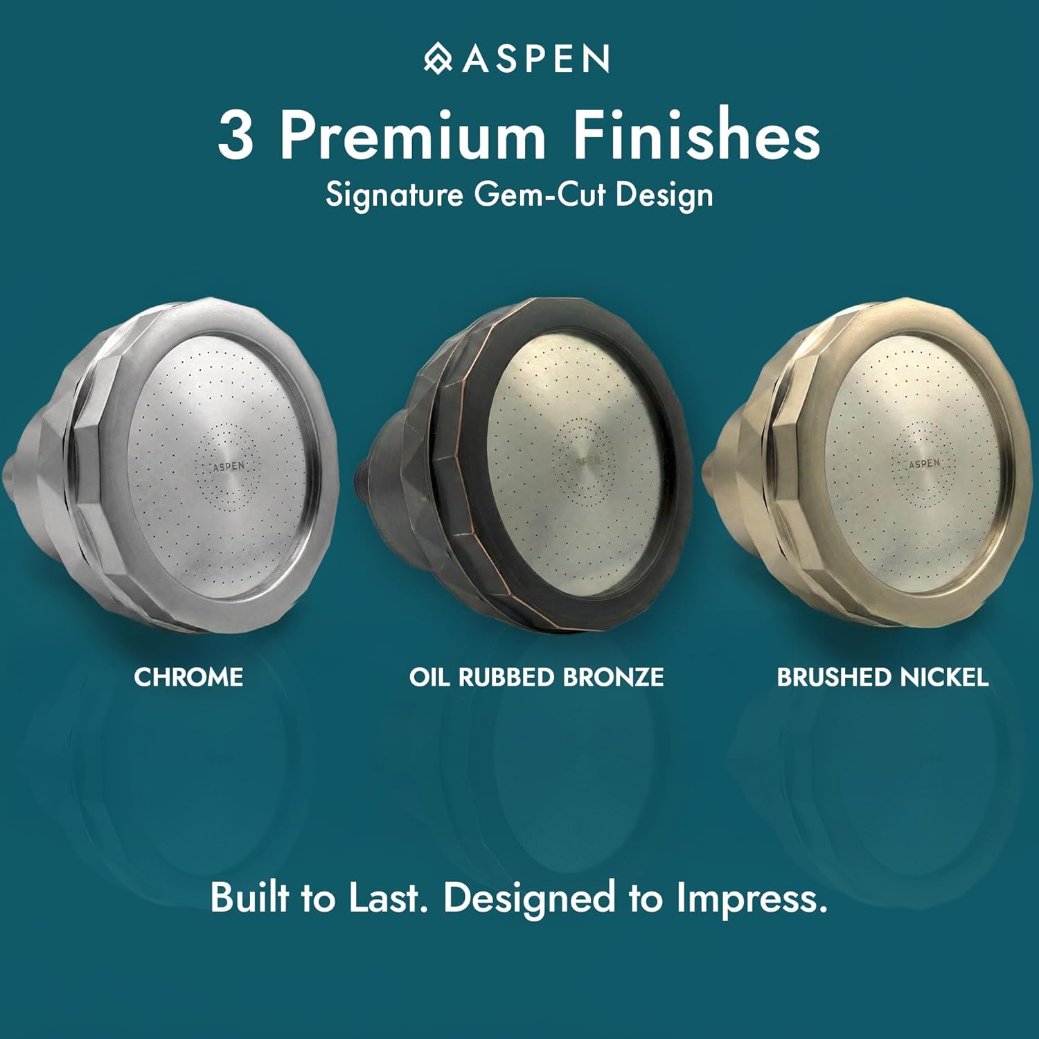 Aspen Filtered Shower Head for Healthy Hair & Skin | Removes Chlorine, Hard Water & Heavy Metals | High Pressure Shower Head with Filter | Water Softener | KDF-55