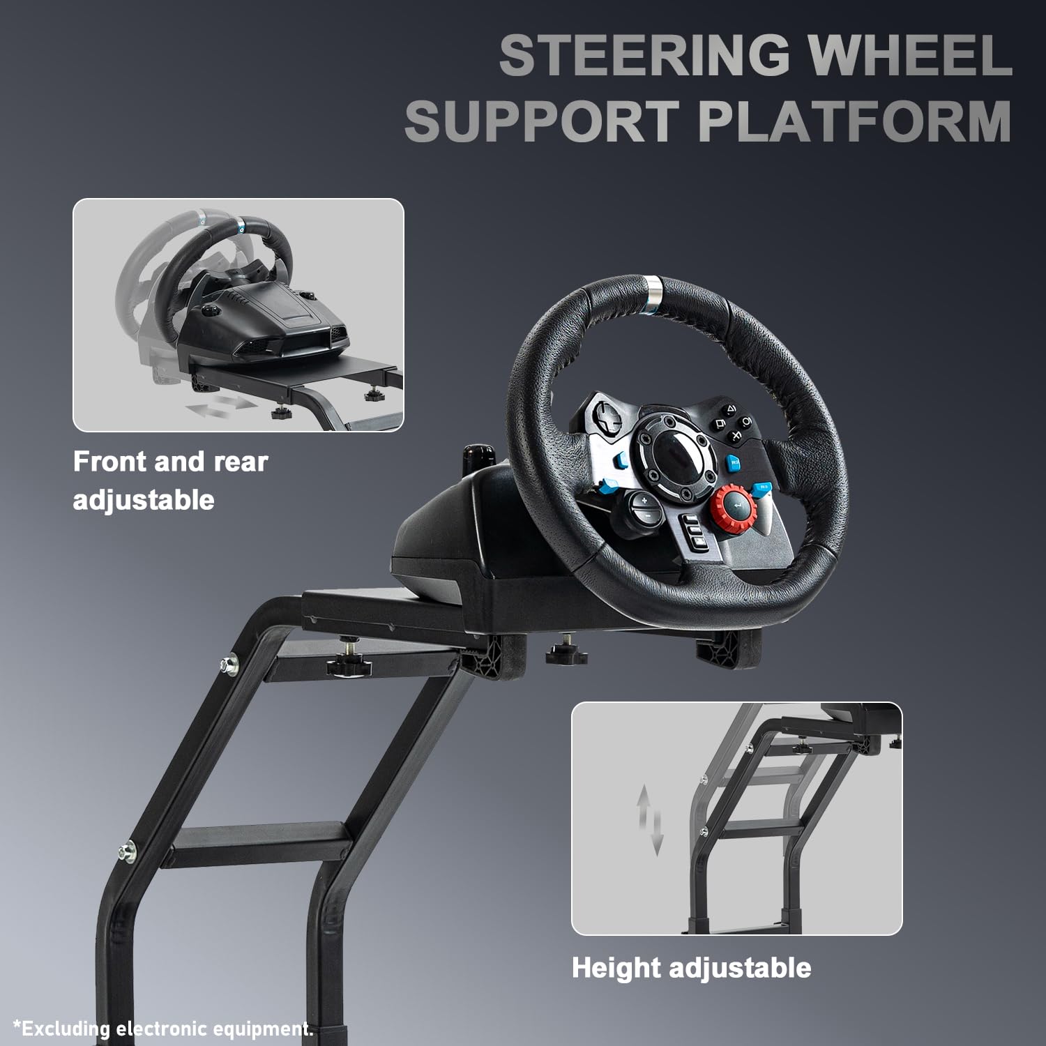 Supllueer Racing Simulator Cockpit with Gaming Seat Fit for Logitech G29 G920 G923, for Thrustmaster T248 T300RS TX F458 T128,for Fanatec,Adjustable Race Game Sim Stand No Steering Wheel Pedal Shifter