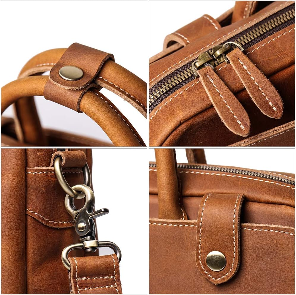 Mullis Mercantile Leather Briefcase/Computer Bag, Messenger Bag, Laptop Bag, Shoulder Bag, Satchel, a timeless, vintage, classic that protects your essentials. Crafted from full-grain leather.