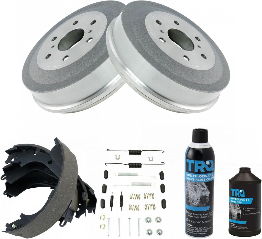 Rear Brake Drum Shoe & Hardware Kit w/Fluids Compatible with Chevy Silverado 1500 Truck