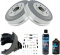 Rear Brake Drum Shoe & Hardware Kit w/Fluids Compatible with Chevy Silverado 1500 Truck