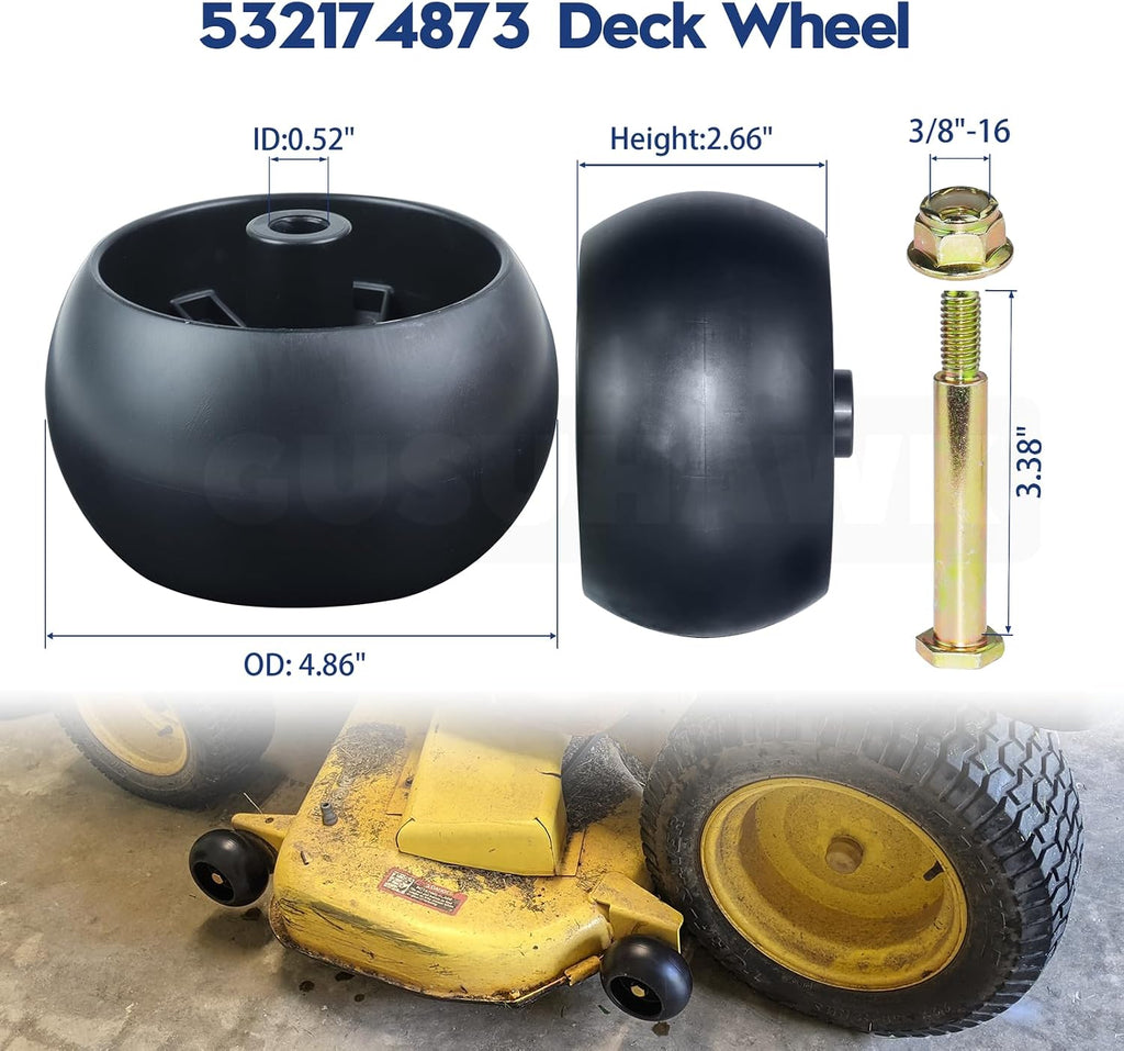 2 Pack 587819701 Spindle Assembly Kit with 197473 Spindle Pulley 196106 177968 Idler Pulley 532405380 Mower Blades 532174873 Deck Wheels 1/2x106 Belt for Husqvarna YTH22V46 Deck Rebuild Kit