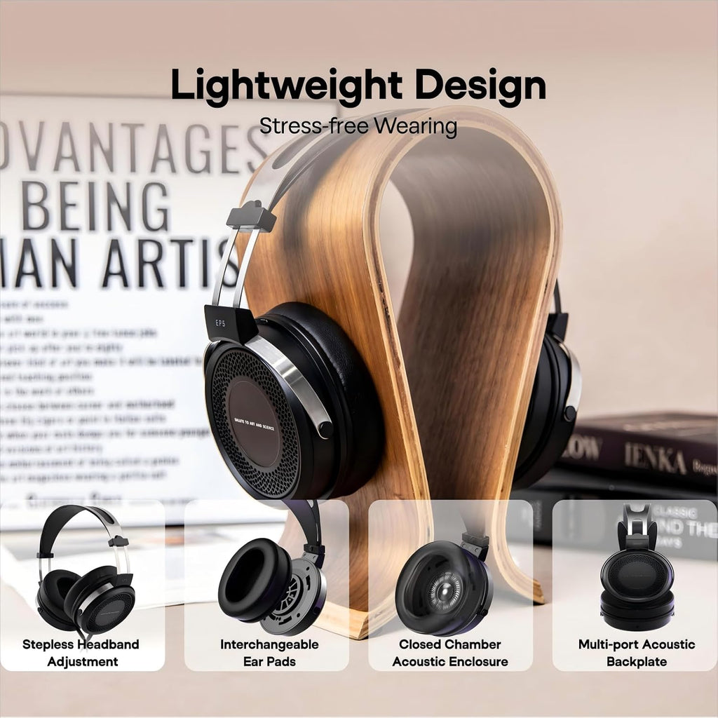 Linsoul SIMGOT EP5 Over-Ear Headphones, 50mm Ultra-Magnetic Drivers, Innovative Closed-Back HiFi Monitor, Dual 3.5mm TRS Detachable Cable + Tripowin Nova Monitor Headphone Cable(XLR, Black)