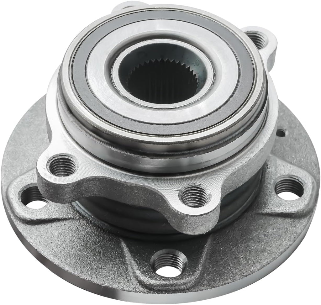 Detroit Axle - Front Brake Kit for Audi Q3 Quattro VW Passat Tiguan Limited, 12.28'' inch Disc Brake Rotors Ceramic Brake Pads Wheel Bearing Hubs Replacement
