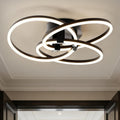 Maxax 3 Ring LED Ceiling Light Fixture, 23'W * 7.5'H, Circle Modern Semi Flush Mount Chandelier, AL Alloy Frame, 45W Dimmable, ETL, for Bedrooms, Living room, Kitchen, Entryway, Hallway, Matte Black