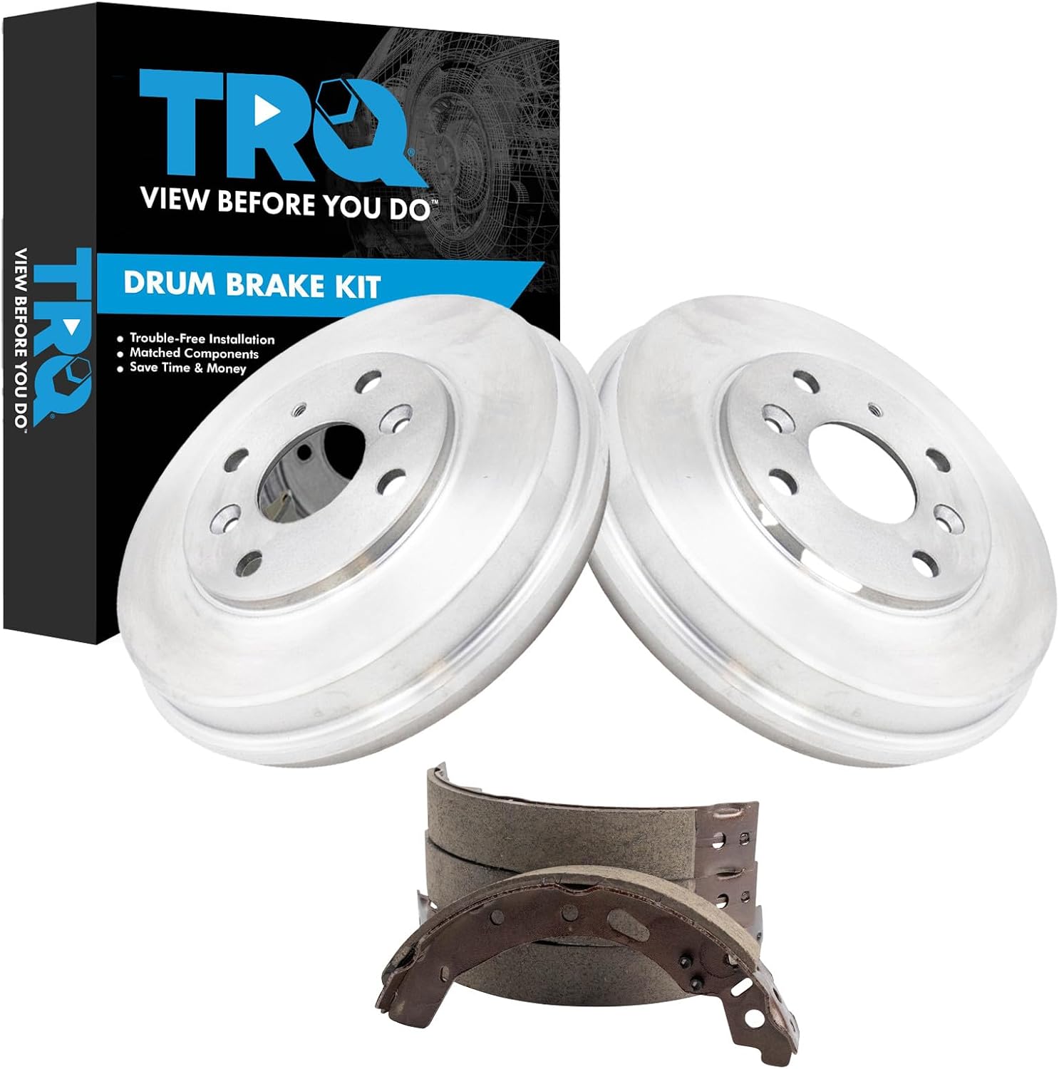 TRQ Rear Brake Shoe & Drum Kit Compatible with 2016 Scion iA 2019-2020 Toyota Yaris
