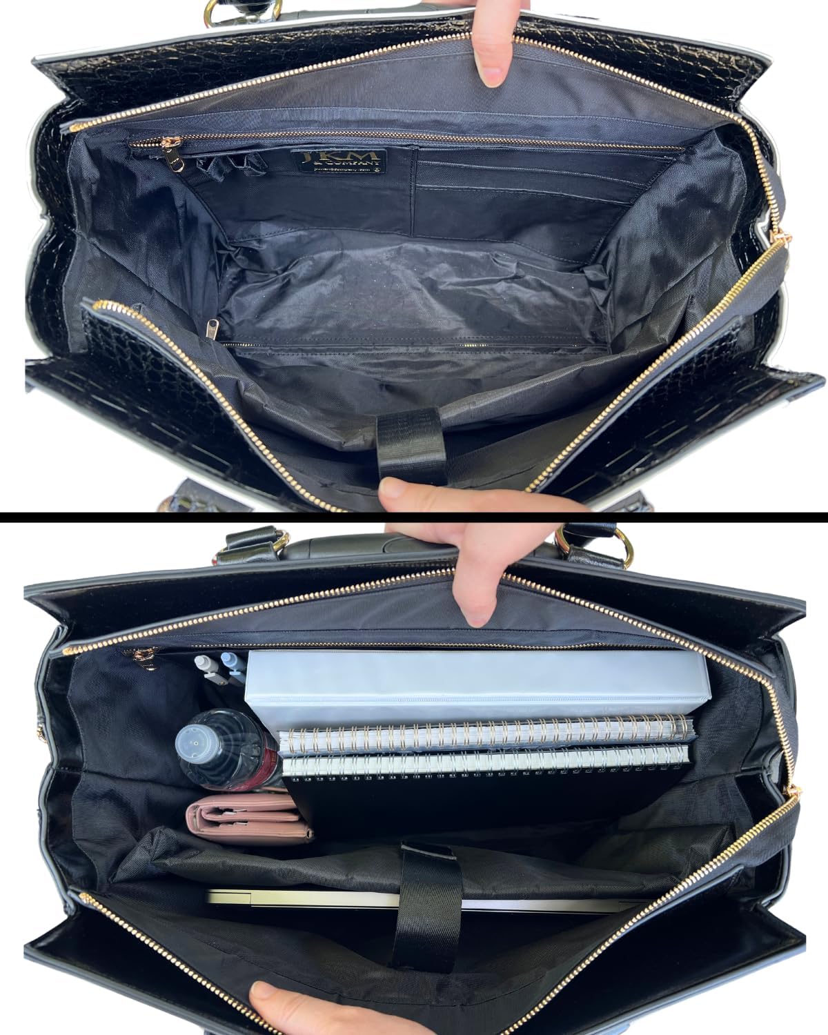 JKM and Company Alligator Compatible With Computer iPad, Laptop Tablet Rolling Tote Bag Briefcase Carryall Bag | Compatible With, Computer, iPad, Laptop, Tablet, Rolling